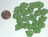 20 15x13mm Matte Green Leaves